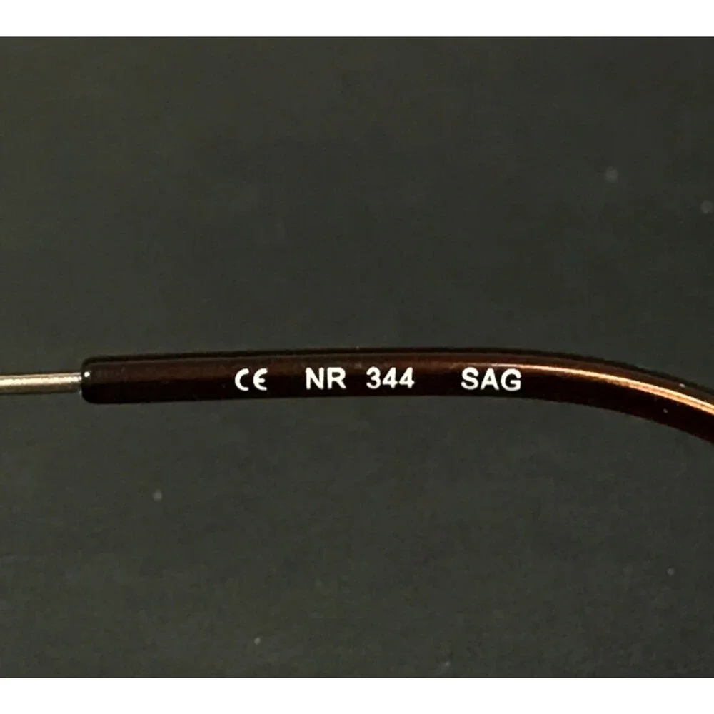 Naturally Rimless Eyeglasses Frames NR 344 SAG Dark Gold Octagonal 47-18-135